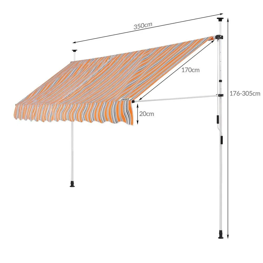 Klem Markise gelb/blau 350cm - 7