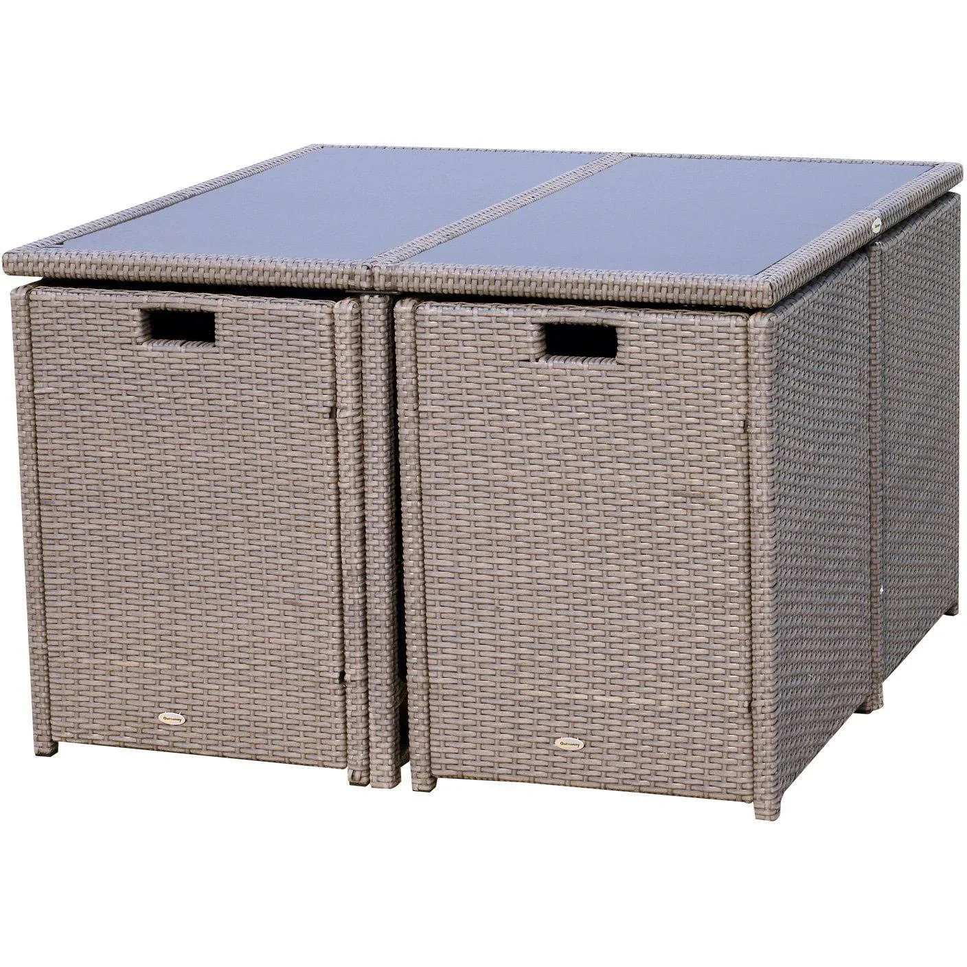 Sitzgruppe Polyrattan Gartenset 21 tlg, mit Kissen Grau - 6