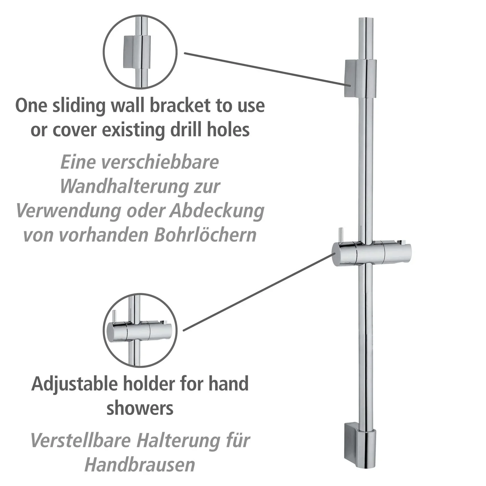 Duschstange Classic Chrom 70 cm - 2