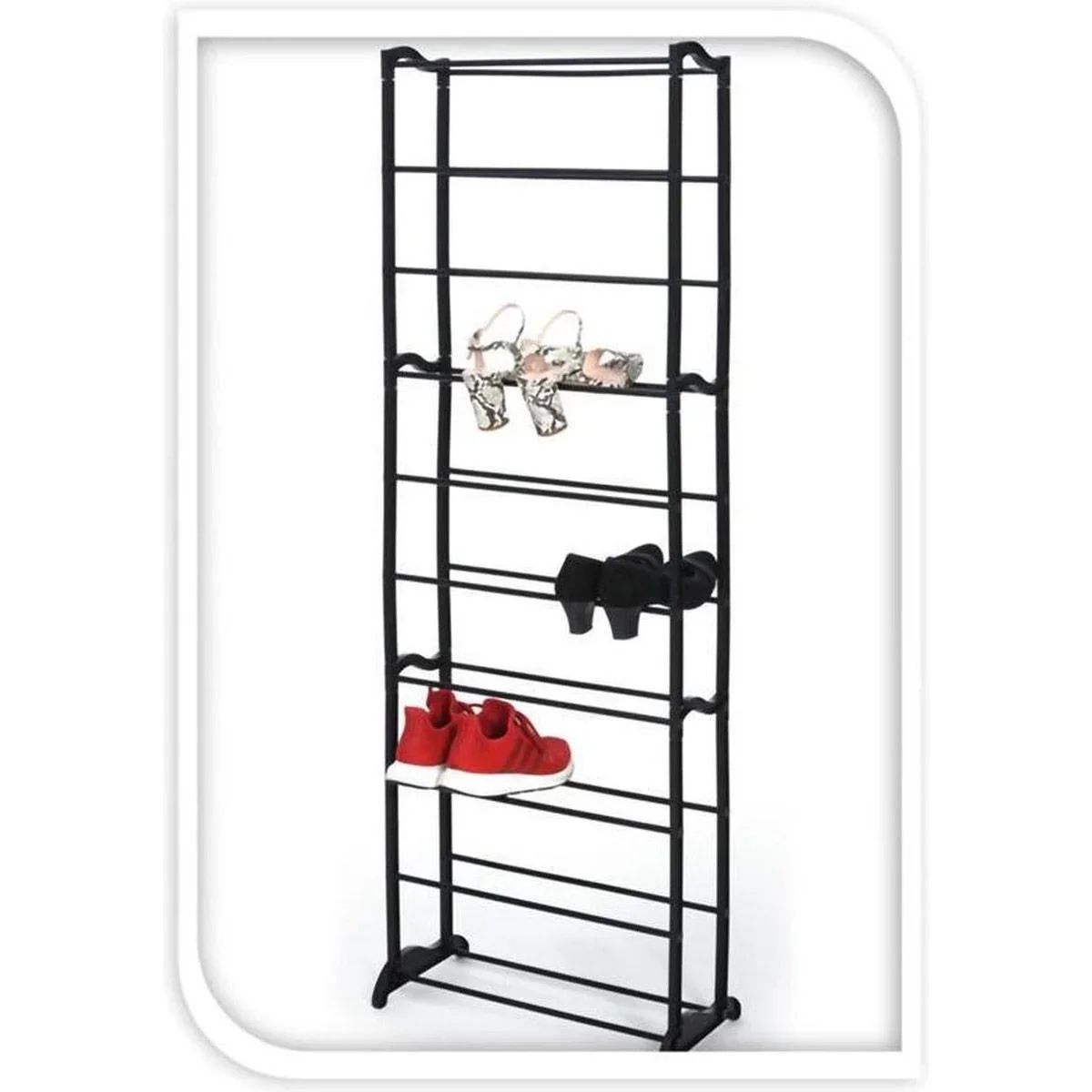 Storage Solutions Schuhregal - 10 Schichten - Metall - Schwarz - 1
