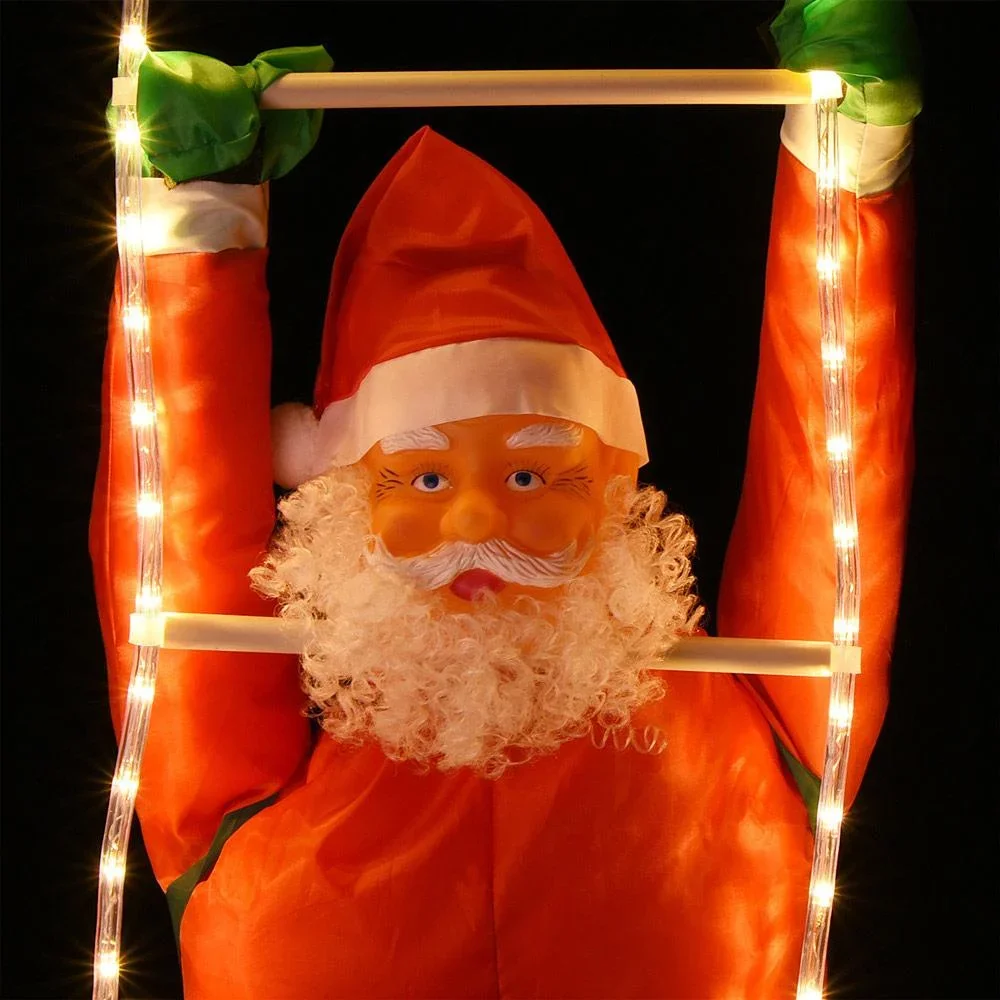 Weihnachtsmann auf Leiter mit 120 LEDs - 0