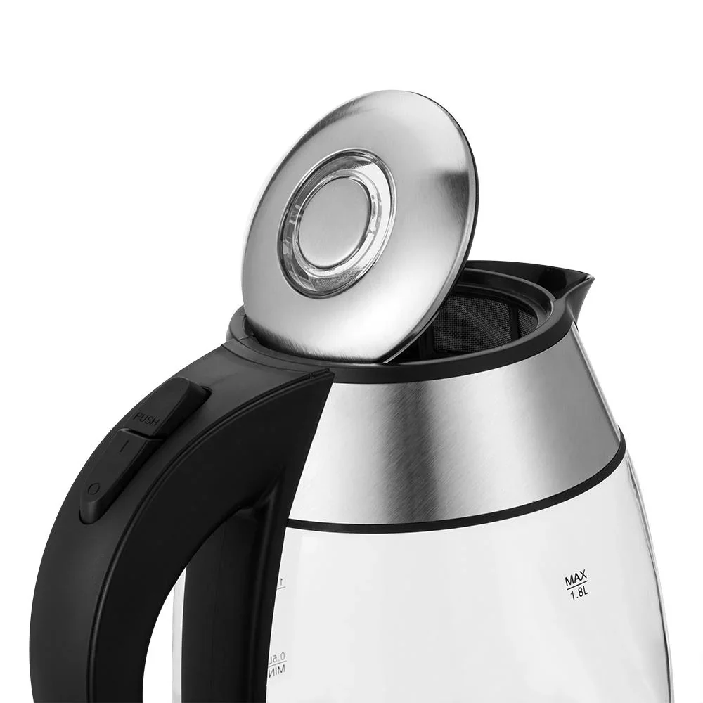 Wasserkocher schwarz/silber Glas 1.8L - 2