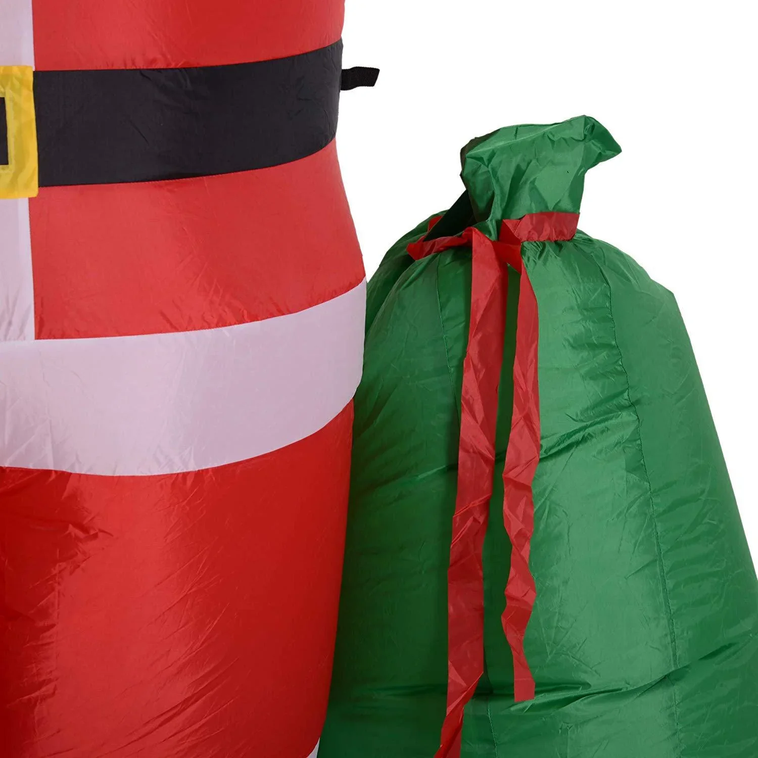Selbstaufblasbarer Weihnachtsmann mit Geschenksack LED Gebläse Rot - 0