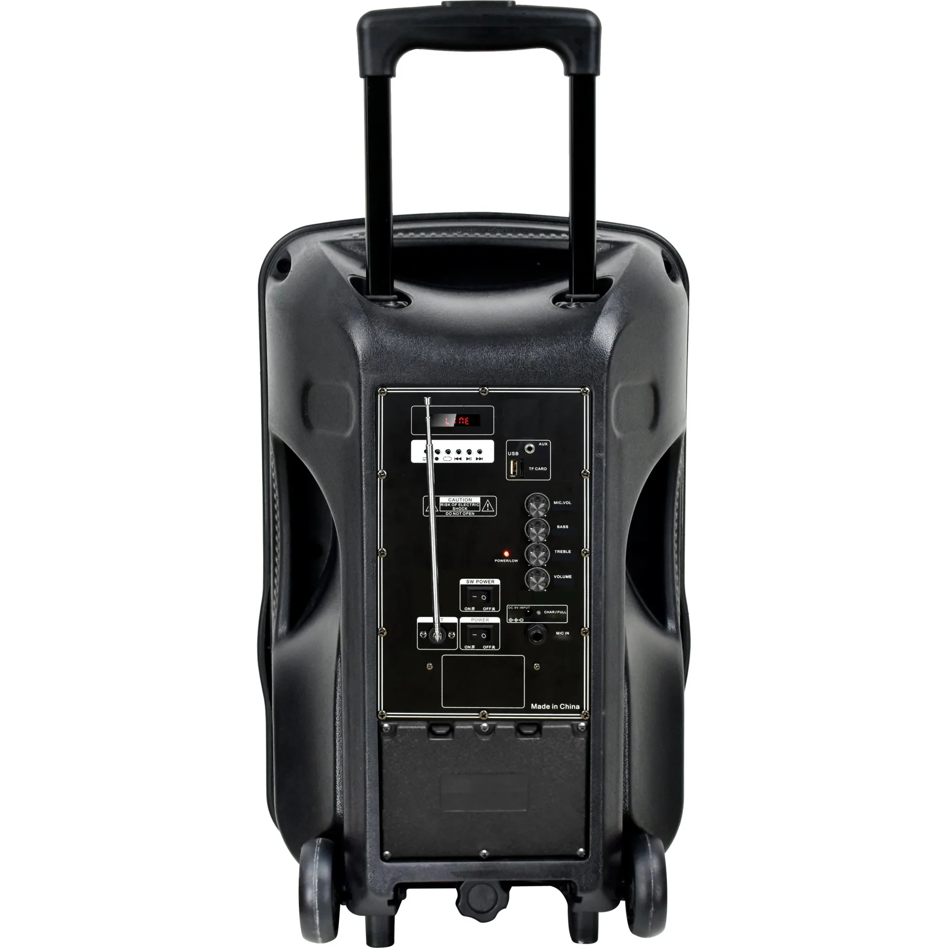 VT-6315 Mobiler batteriebetriebener Lautsprecher mit Bluetooth, 1 drahtloses Mikrofon, 1 kabelgebundenes Mikrofon und LE - 4