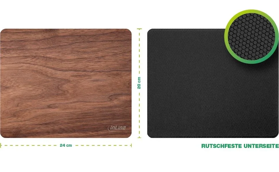 Echtholz Mauspad WoodPad, Walnuss - 2