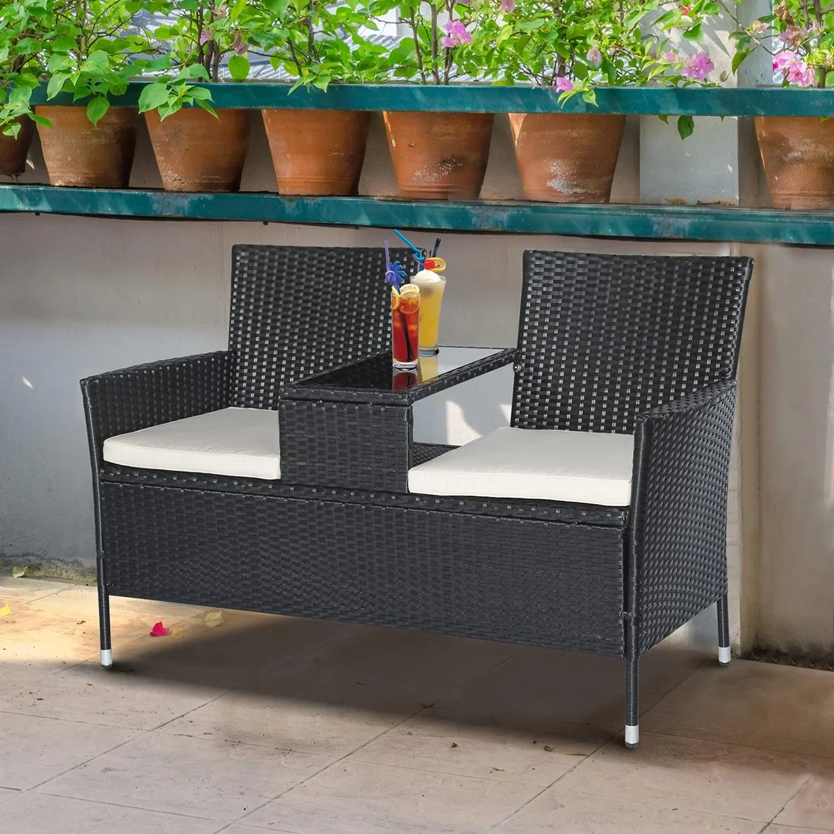 Polyrattan Gartenbank - 2