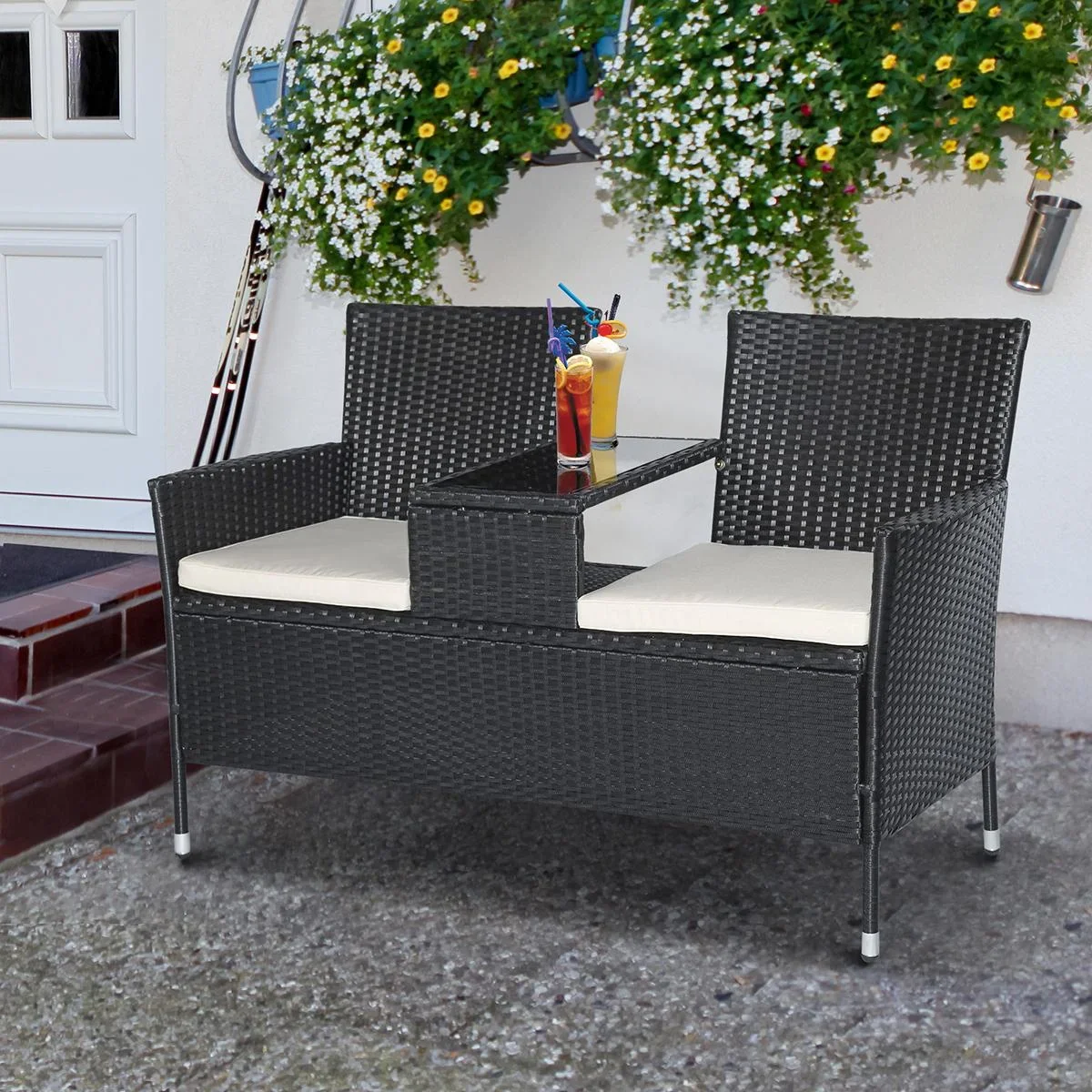 Polyrattan Gartenbank - 7