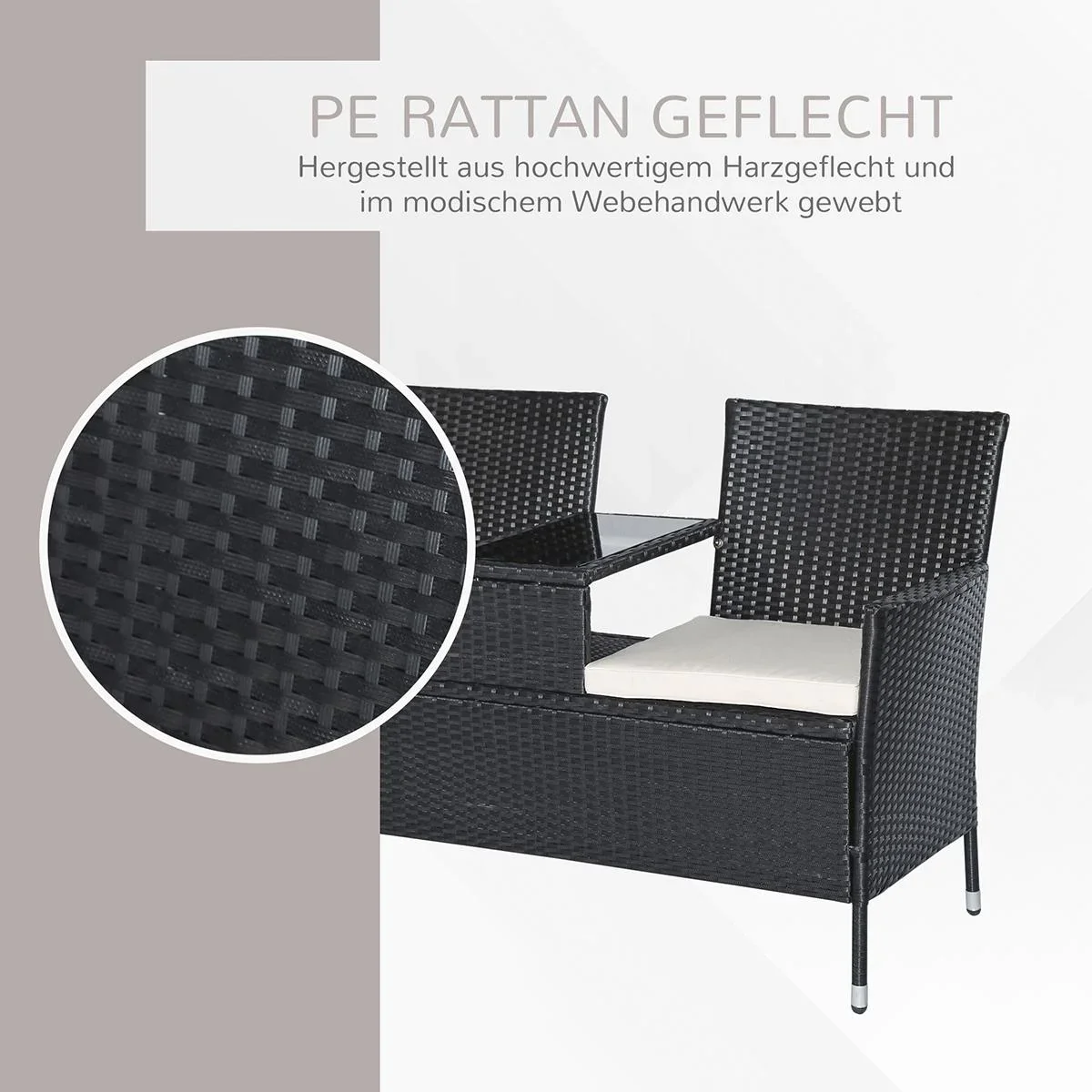Polyrattan Gartenbank - 8