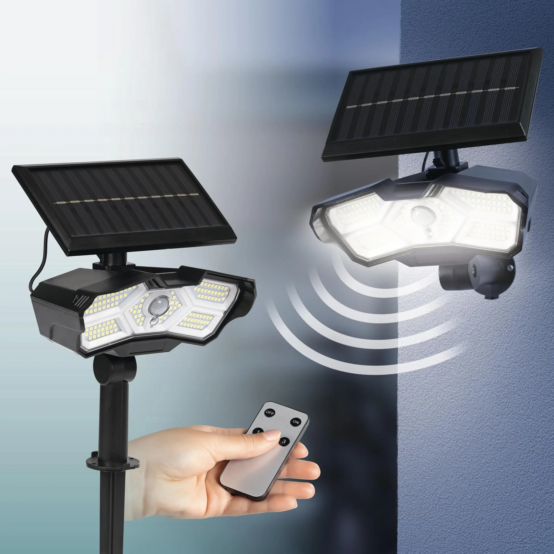 LED Solarstrahler mit Bewegungsmelder, 400 Lumen - 6