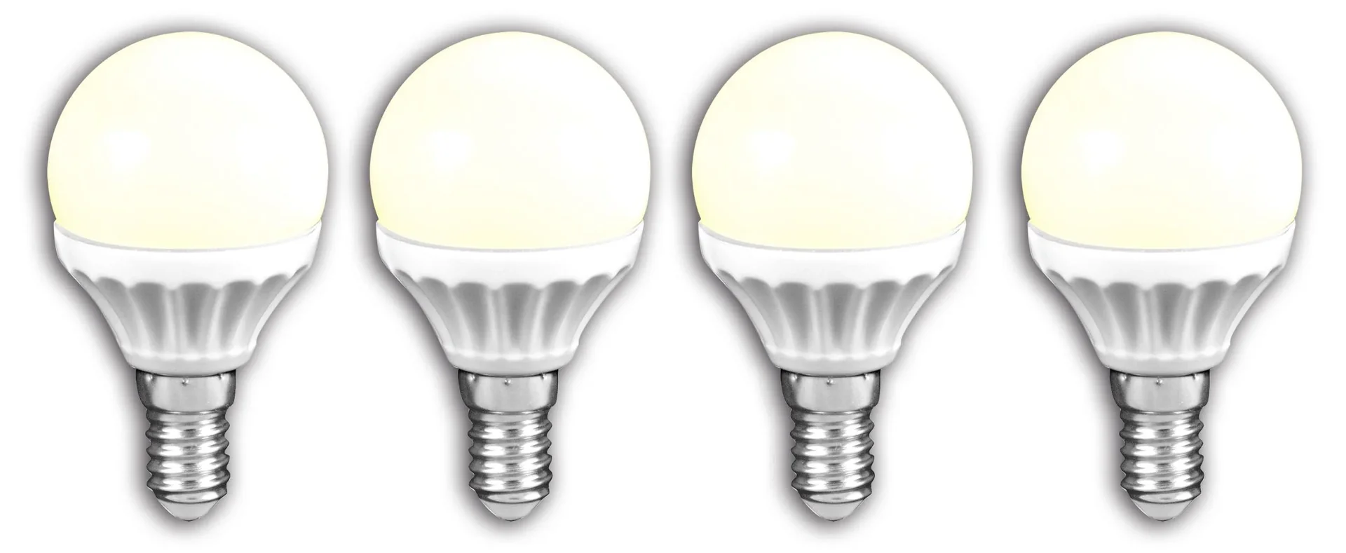 LED MiniGlobe Lampe, 4,5 Watt, E14, warmweiß - 3 Stück + 1 Stück GRATIS dazu - 0