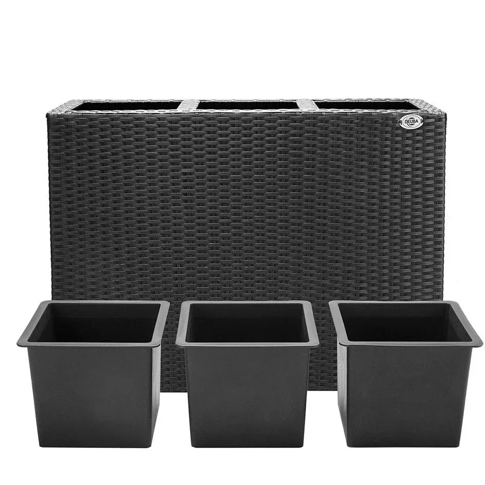 Stehender Blumentopf schwarz 83x30,5x60cm - 1