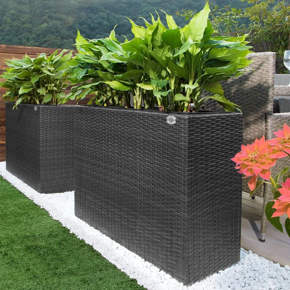 Stehender Blumentopf schwarz 83x30,5x60cm - 2