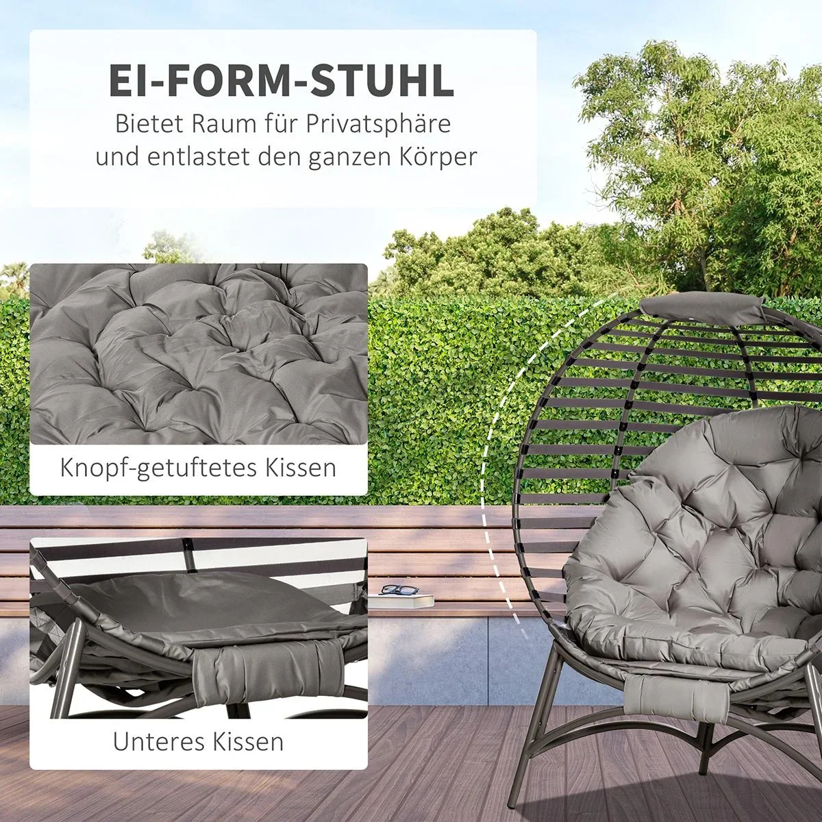 Papasansessel Gartenstuhl 2 sitzer - 2