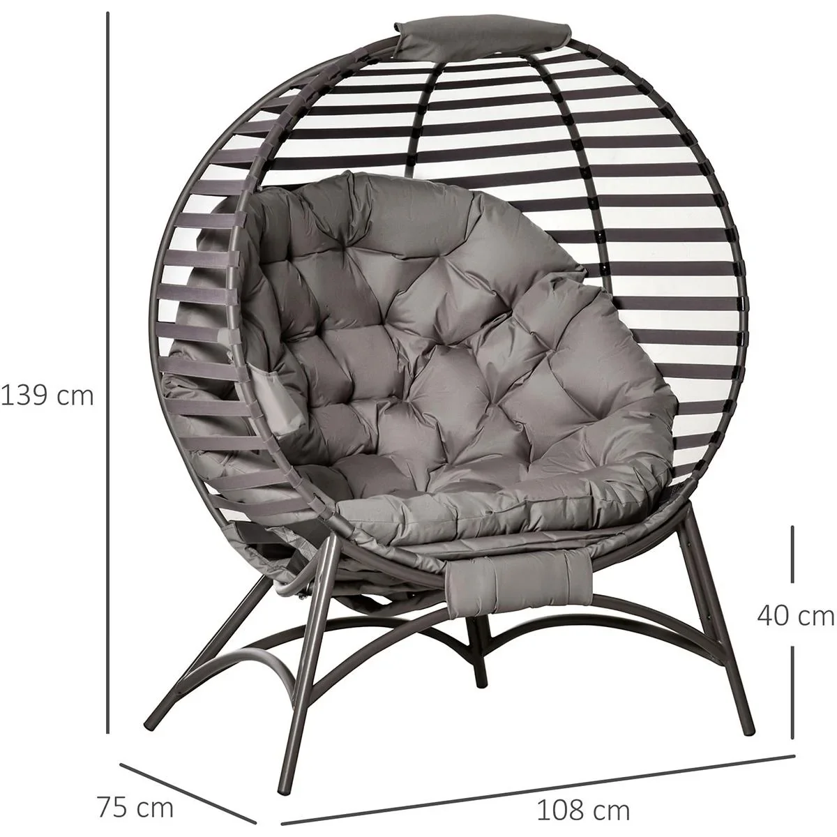 Papasansessel Gartenstuhl 2 sitzer - 3