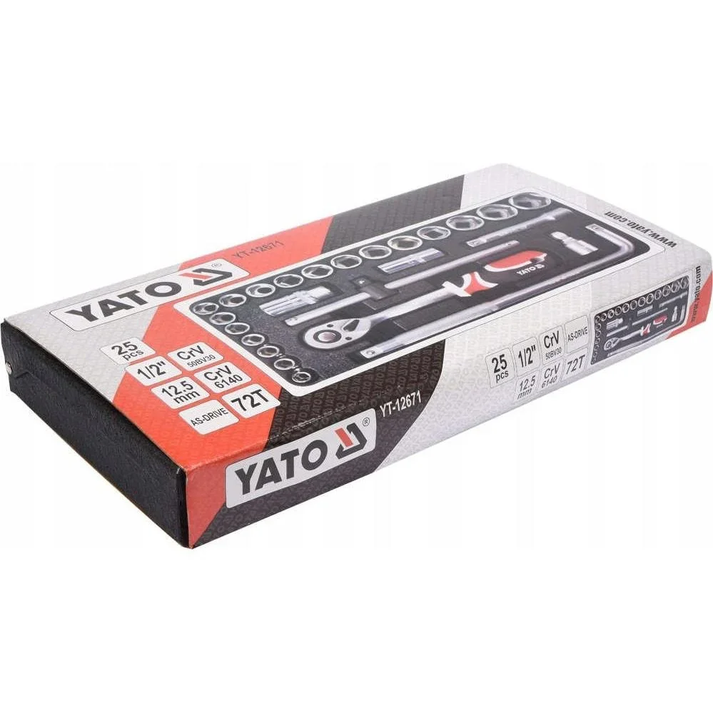 YATO Set von Sechskantschlüsseln und Zubehör - 25 Teile - 6
