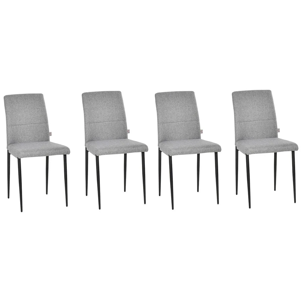 4er-Set Küchenstühle Esszimmerstühle Bürostuhl mit Rückenlehne Polstersessel Kunstleder Sessel Holzbeine Grau 41,5 x 54, - 1