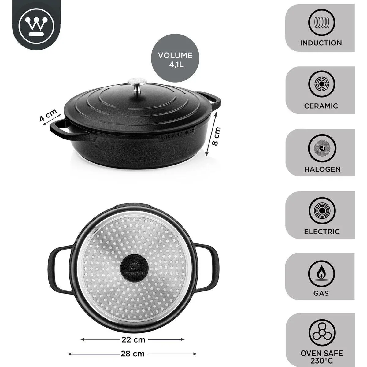 Performance Series Bratpfanne - Sauteuse - Backofen geeignet - 28 cm - Schwarz - 1