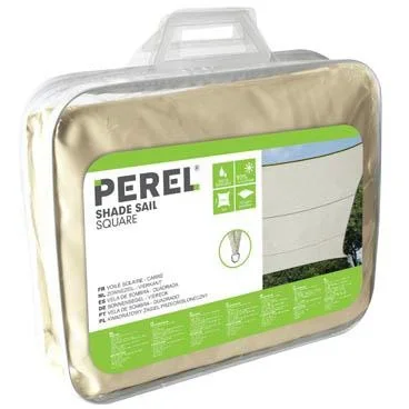 SONNENSEGEL - VIERECK - 5 x 5 m - CREMEFARBEN - 1