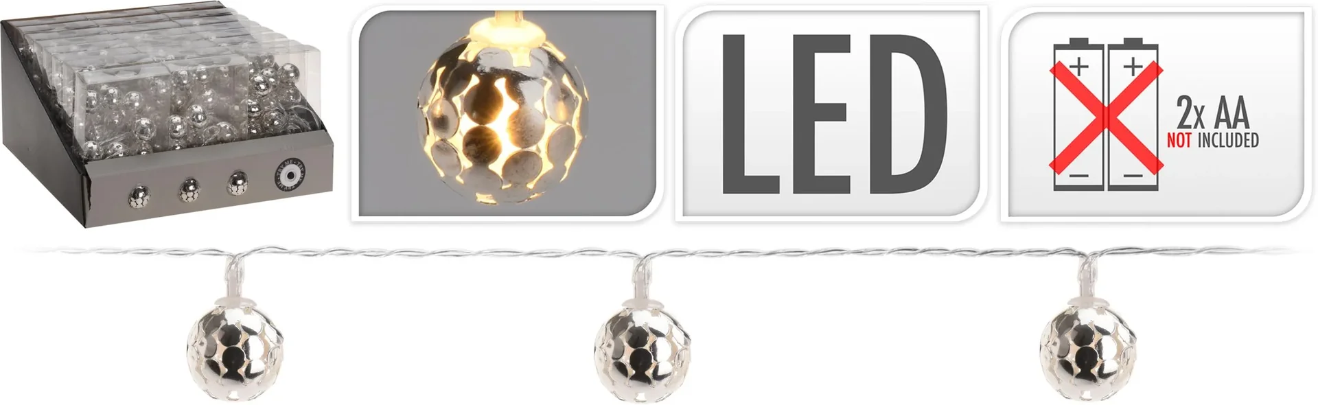LED Lichterkette Kugeln - 0