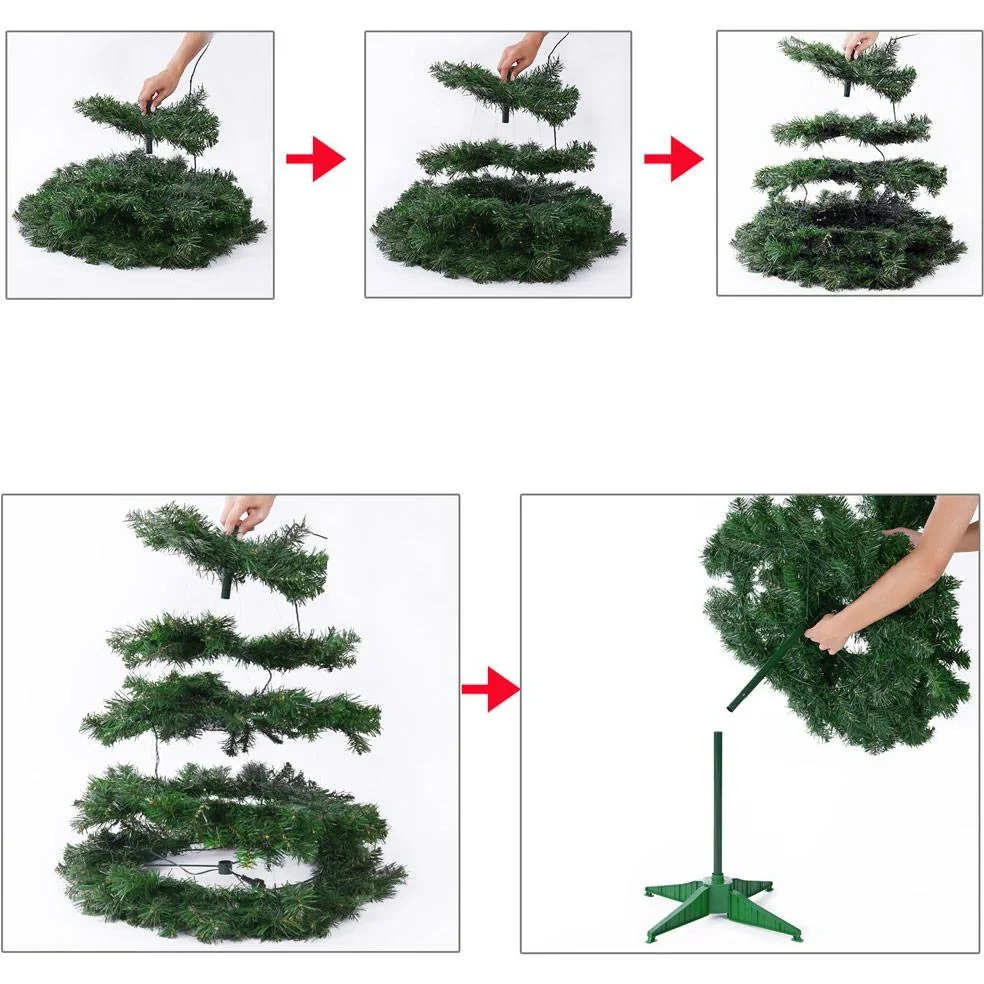 Pop-up Weihnachtsbaum 150cm INKLUSIVE Dekoration und Ständer - 0