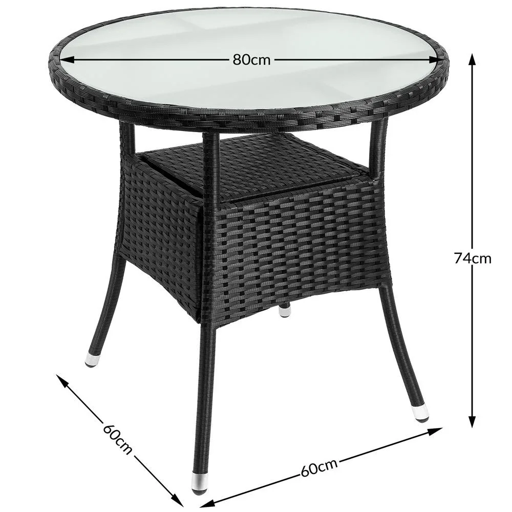 Poly Rattan Rund Beistelltisch / Tu - 0