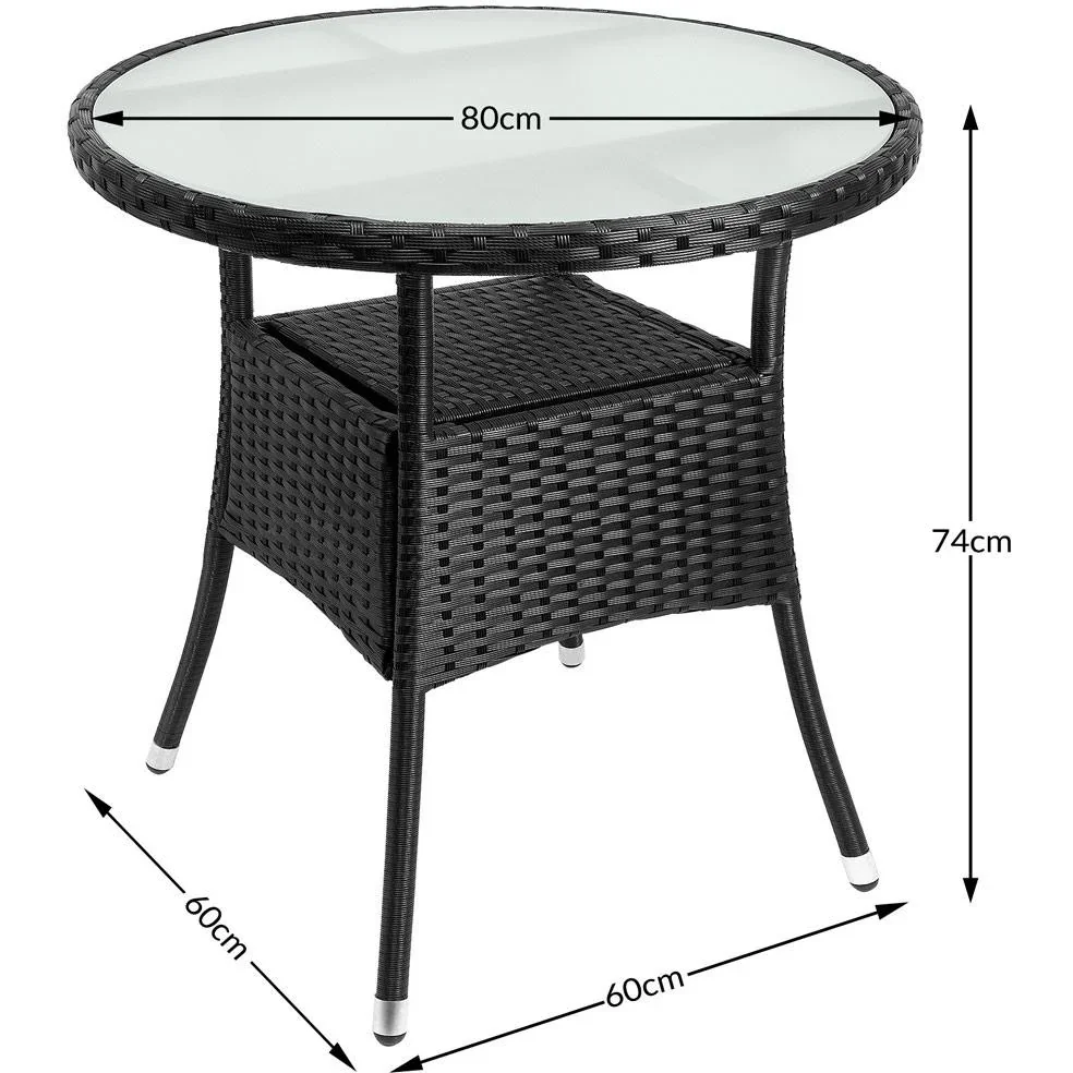 Poly Rattan Rund Beistelltisch / Tu - 4