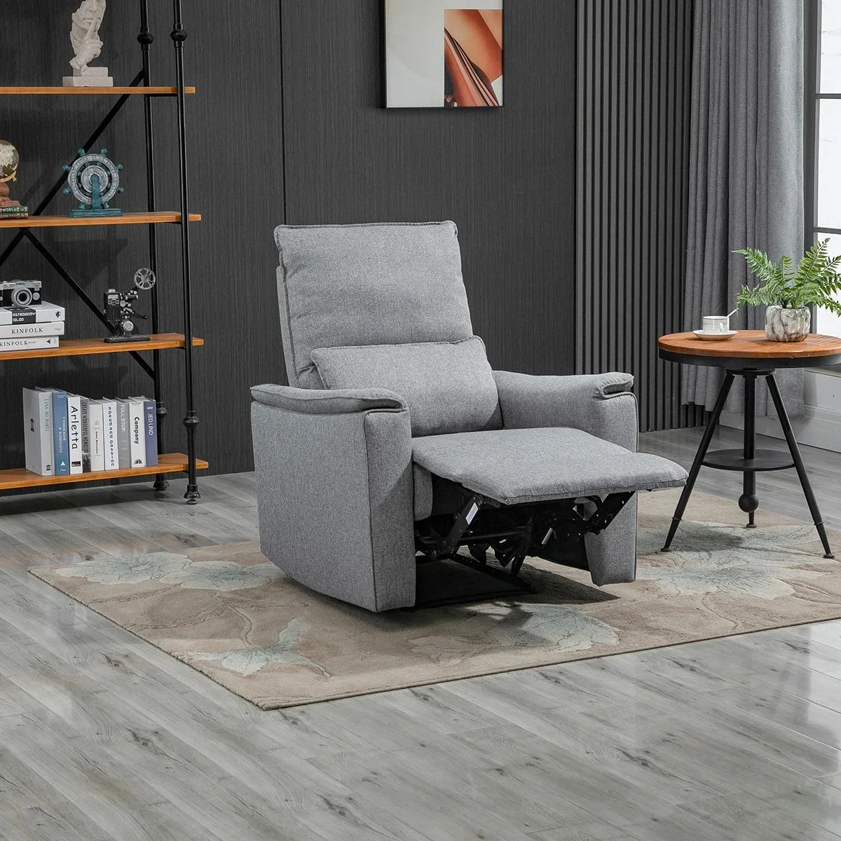 Relaxsessel Liegesessel TV Sessel Einzelsofa 150° neigbar Fernsehsessel Polyester Grau 83 x 90 x 104 cm - 0