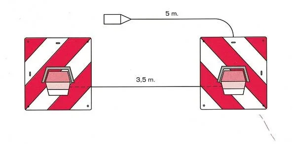 Warntafelsatz mit 2 Dreifunktionsleuchten, 2 St. - 0