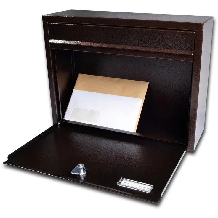 Briefkasten mit 2 Tasten - schwarz - 310x360x100 mm - 1