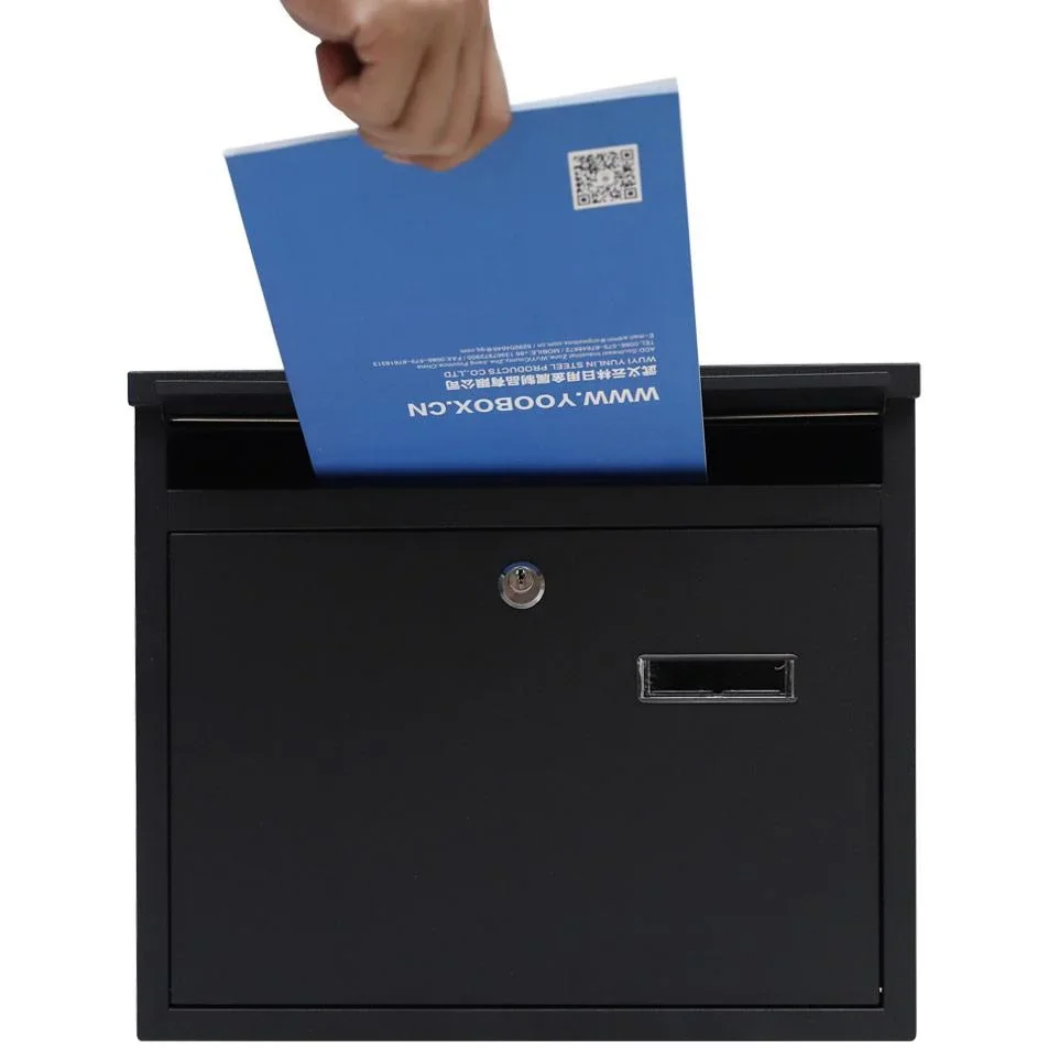 Briefkasten mit 2 Tasten - schwarz - 310x360x100 mm - 3