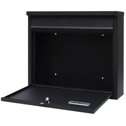 Briefkasten mit 2 Tasten - schwarz - 310x360x100 mm - 4