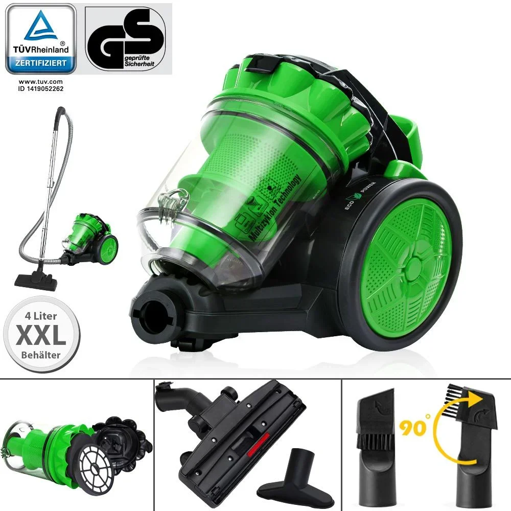 Staubsauger - max. 900 Watt - Eco Power - Multi Zyklon Grün - 4