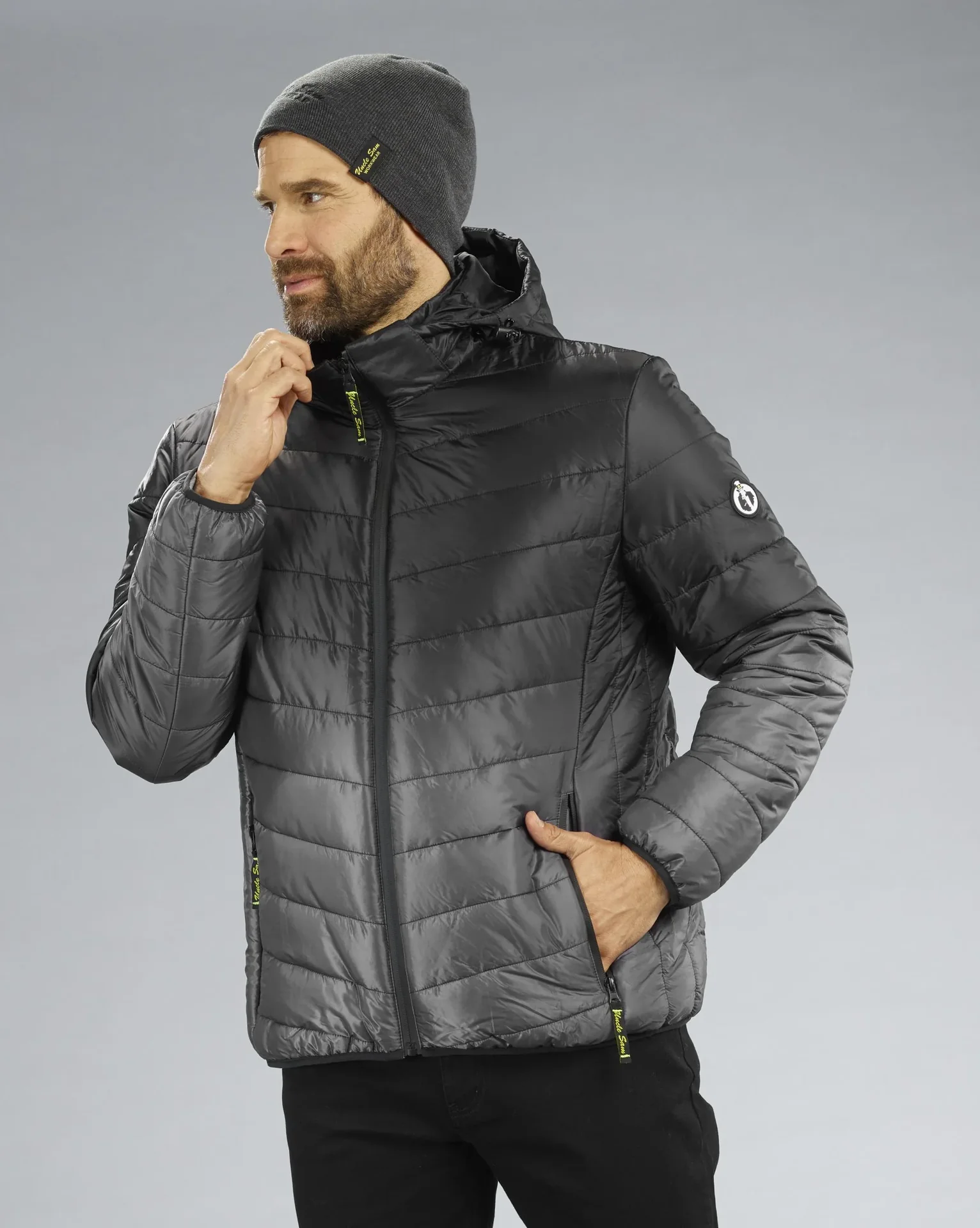 Steppjacke, Farbe schwarz/grau, Gr.M - 5