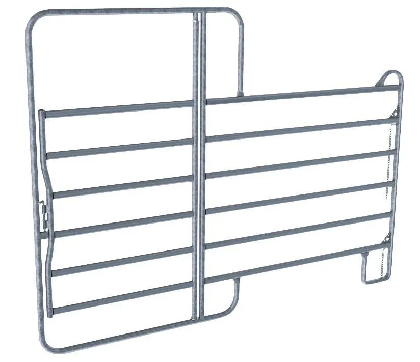 Weidepanel - Zaunelement mit Tor, 2,4 m Länge, Gesamthöhe 2,2 m - 3