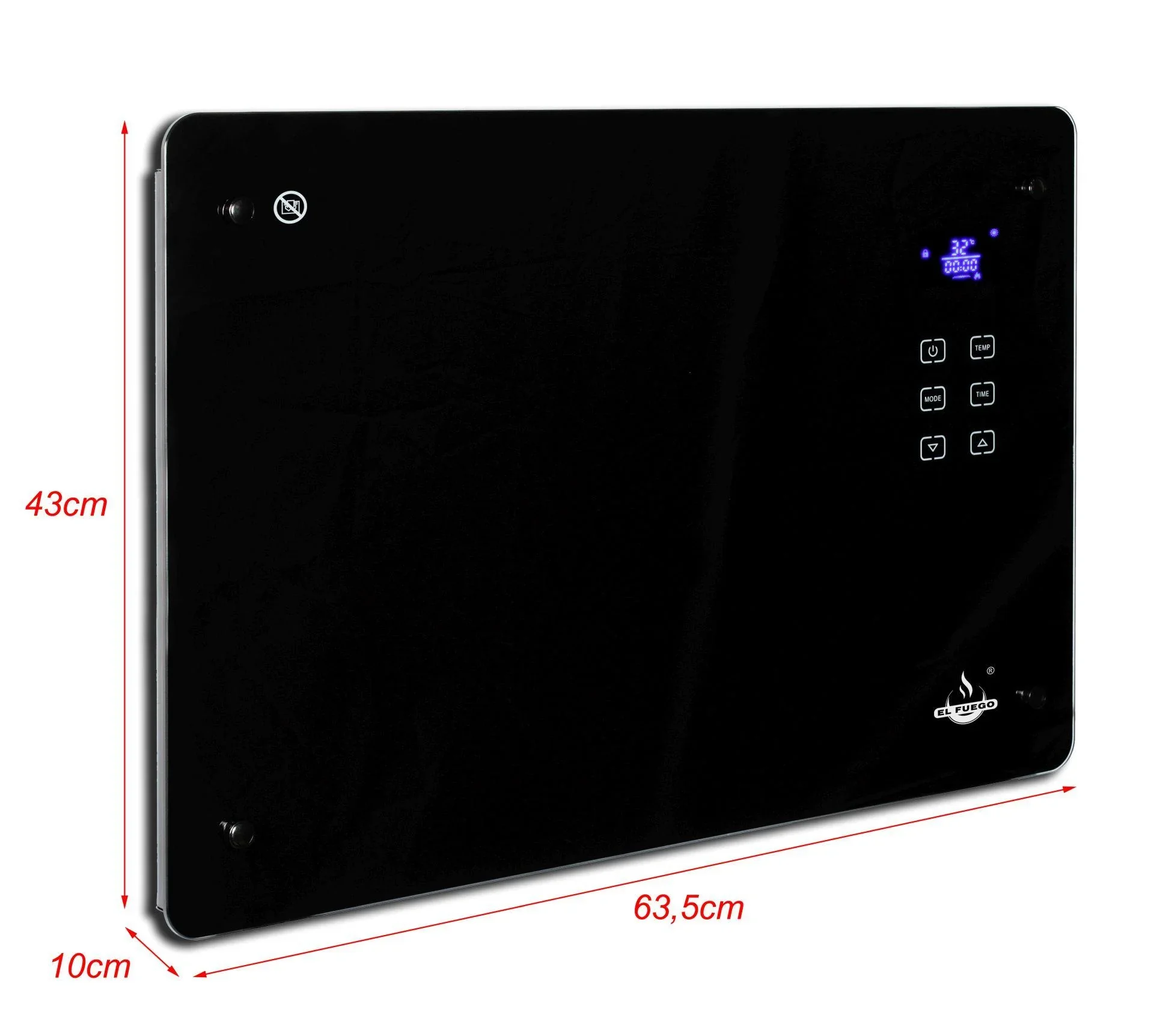Glaskonvektor,schwarz, 1500 W - 7