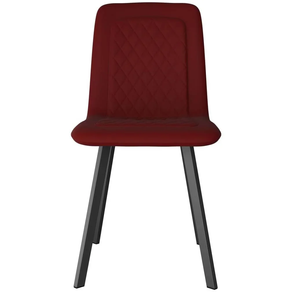 Esszimmerstühle 2 Stück Samt rot - 3