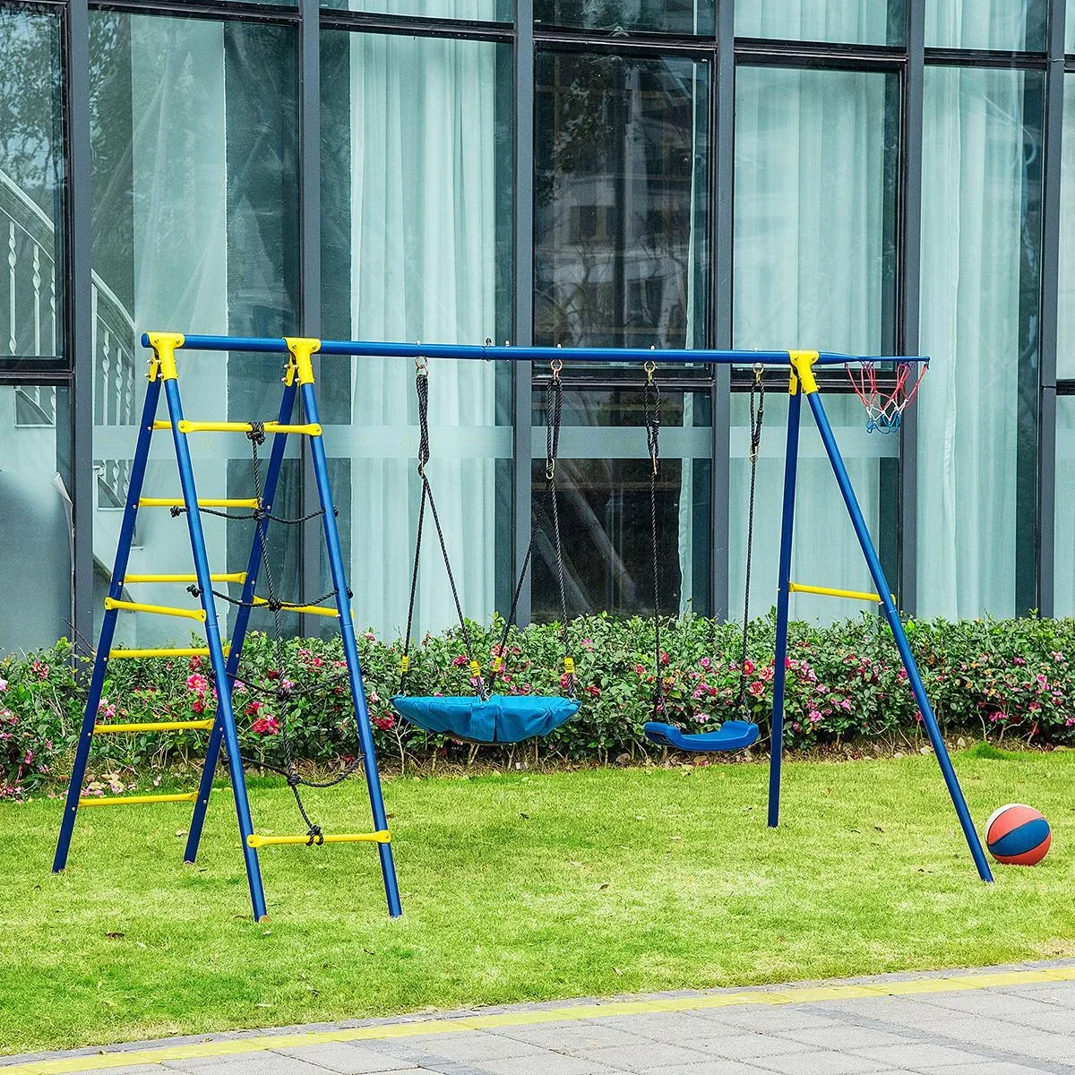 Kinderschaukel - Metallgestell - 285 x 138 x 175 cm - 0
