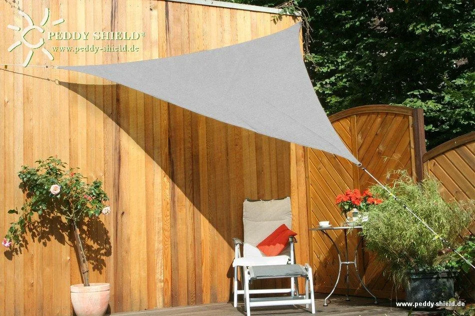 Dreieck-Sonnensegel HDPE grau 400 x 400 x 400cm - 0