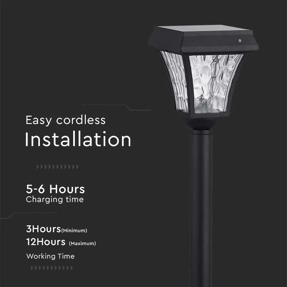 VT-984 Valencia Solar-Gartenpfosten Solar-LED-Lampe - 3 Lichtfarben - 1
