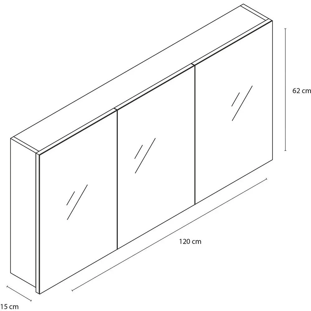 Concept Spiegelschrank 120cm gris fsc - 0