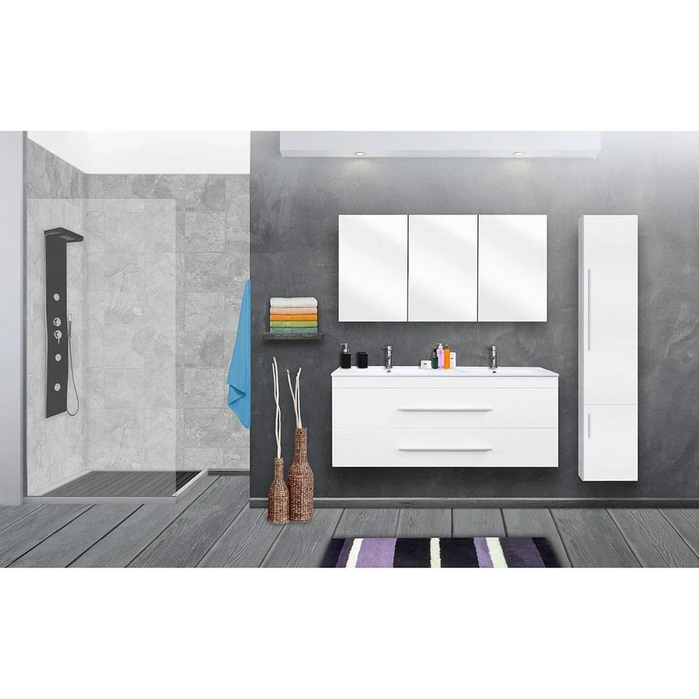 Badezimmermöbel Style 120cm - Mat Weiss - 1