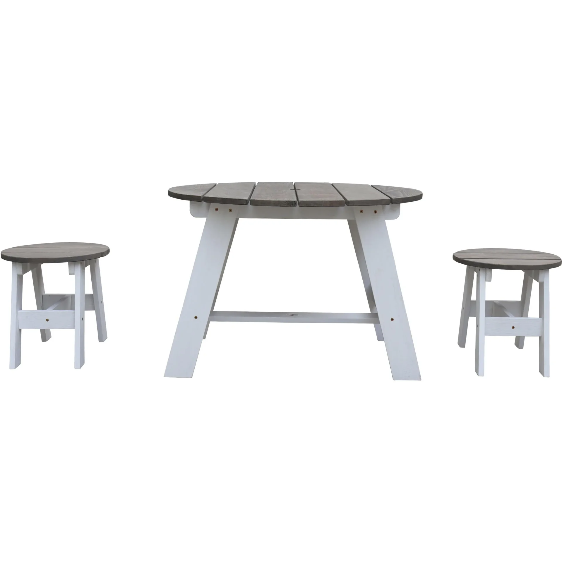 3-teiliges Picknick-Set Rund Grau/weiß - 5