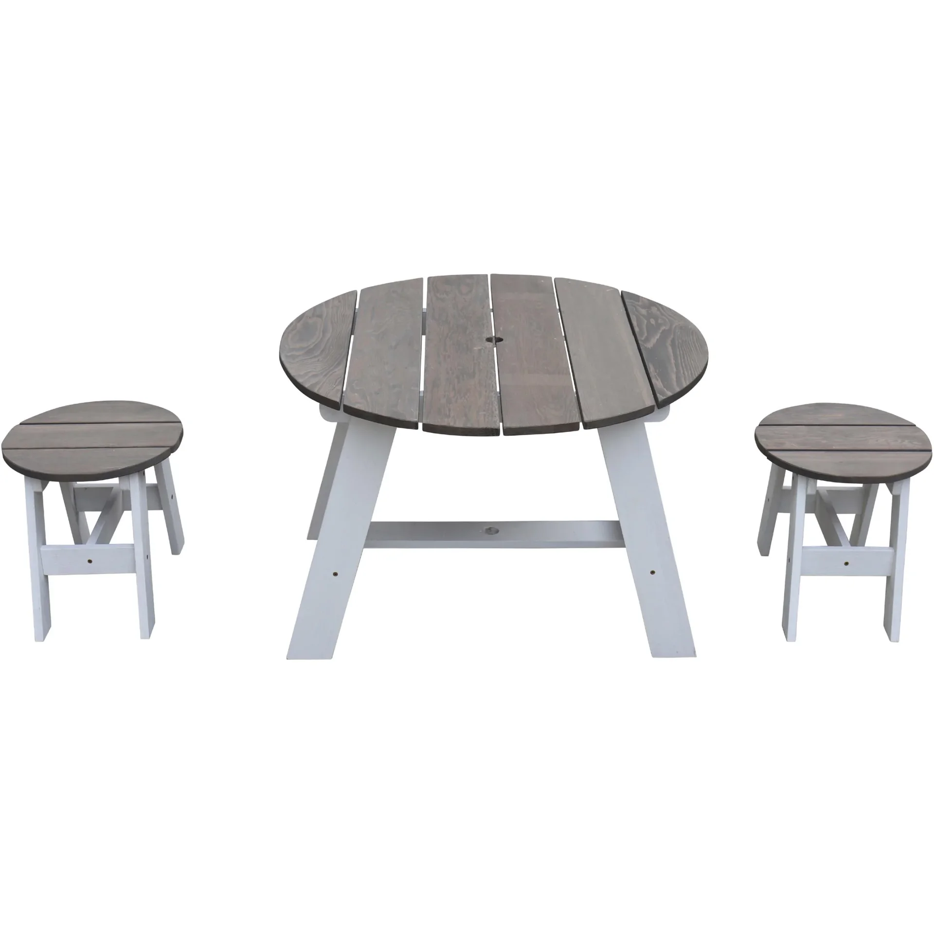 3-teiliges Picknick-Set Rund Grau/weiß - 6