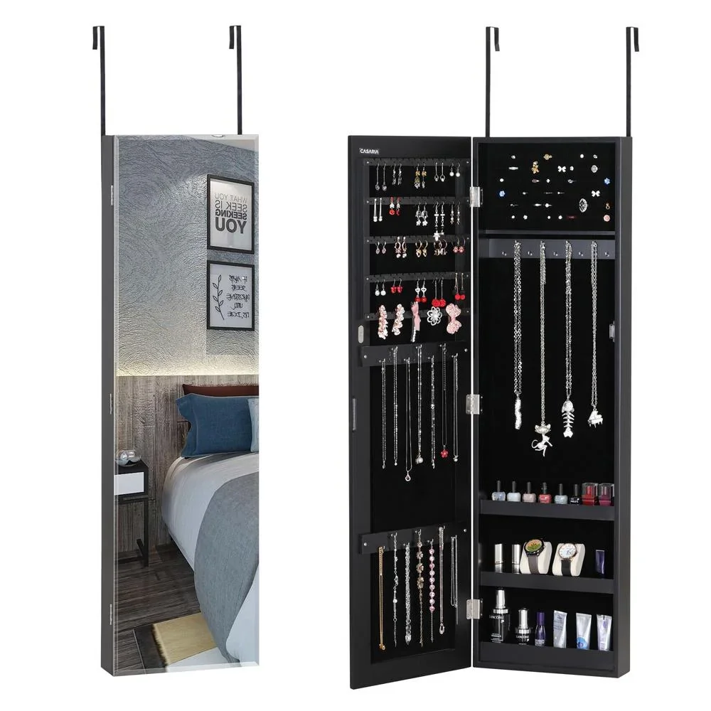 Schmuckschrank schwarz 31,5x9x110cm hängend - 2