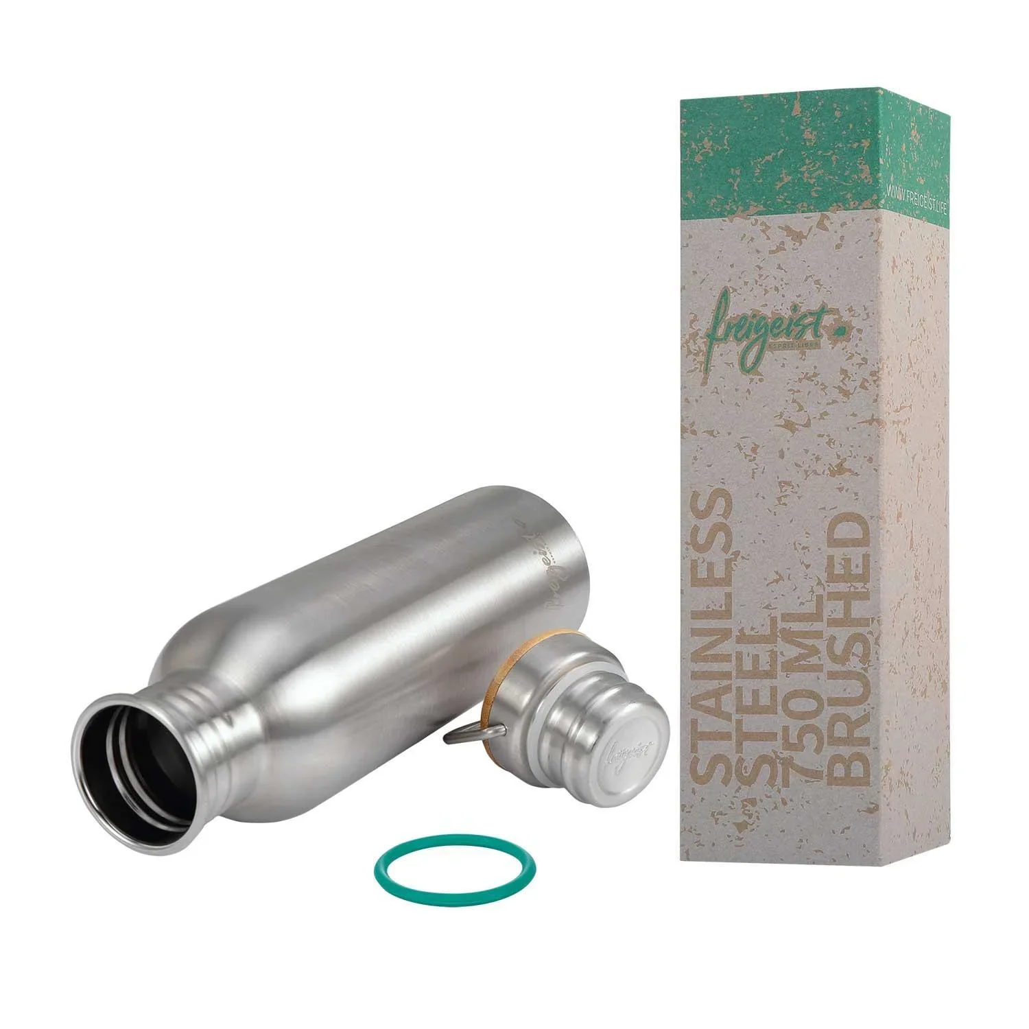 Edelstahlflasche, einwandig, matt - 1