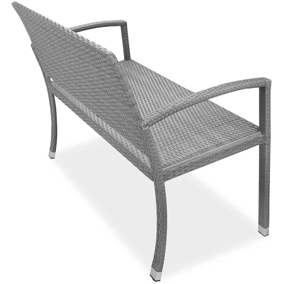 Polyrotan Gartenbank - Grau - 122x52x86cm - 1
