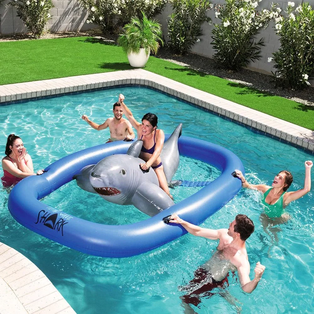 Schwimmband Hai graublau 297x188x71cm - 0