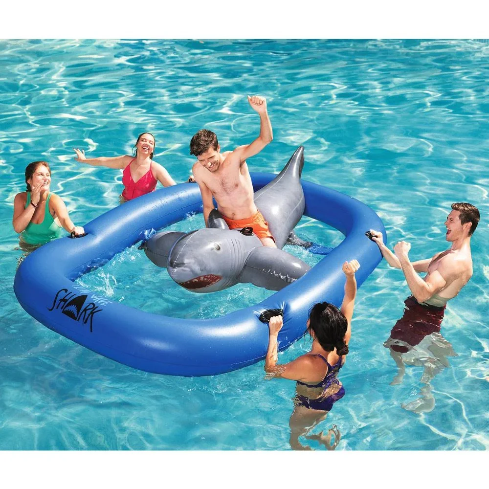Schwimmband Hai graublau 297x188x71cm - 1
