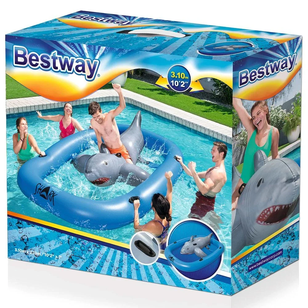 Schwimmband Hai graublau 297x188x71cm - 2