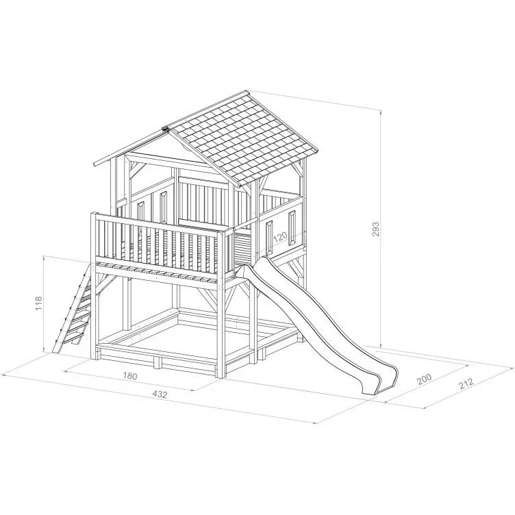 Simba Spielturm Braun/Weiß - Weiße Rutsche - 2